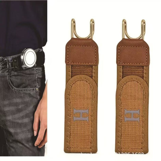 Magic Tape Waist Buckle, Unisex Adjustable Lazy Belt with Iron Hook, Elastic & Convenient Design